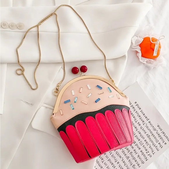 Pink Sprinkle Cupcake Crossbody Purse - Picture 2 of 5
